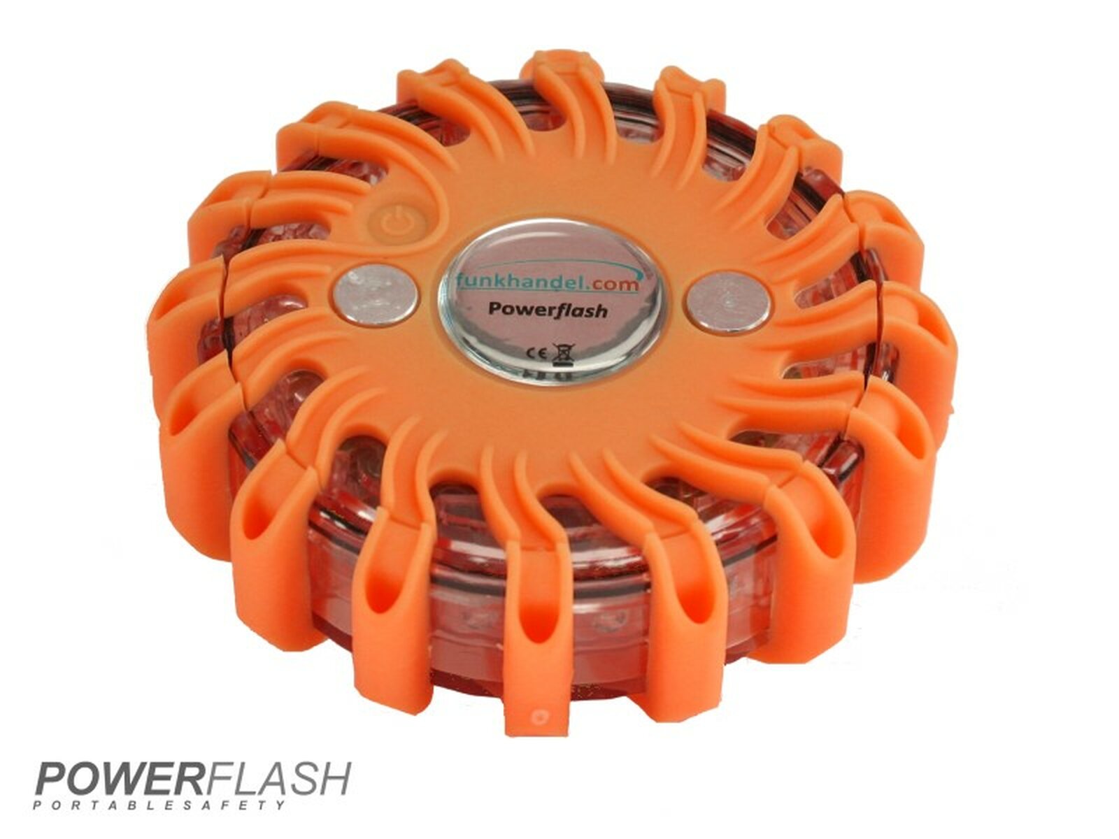 Powerflash LED Signalleuchte Batterie Orange