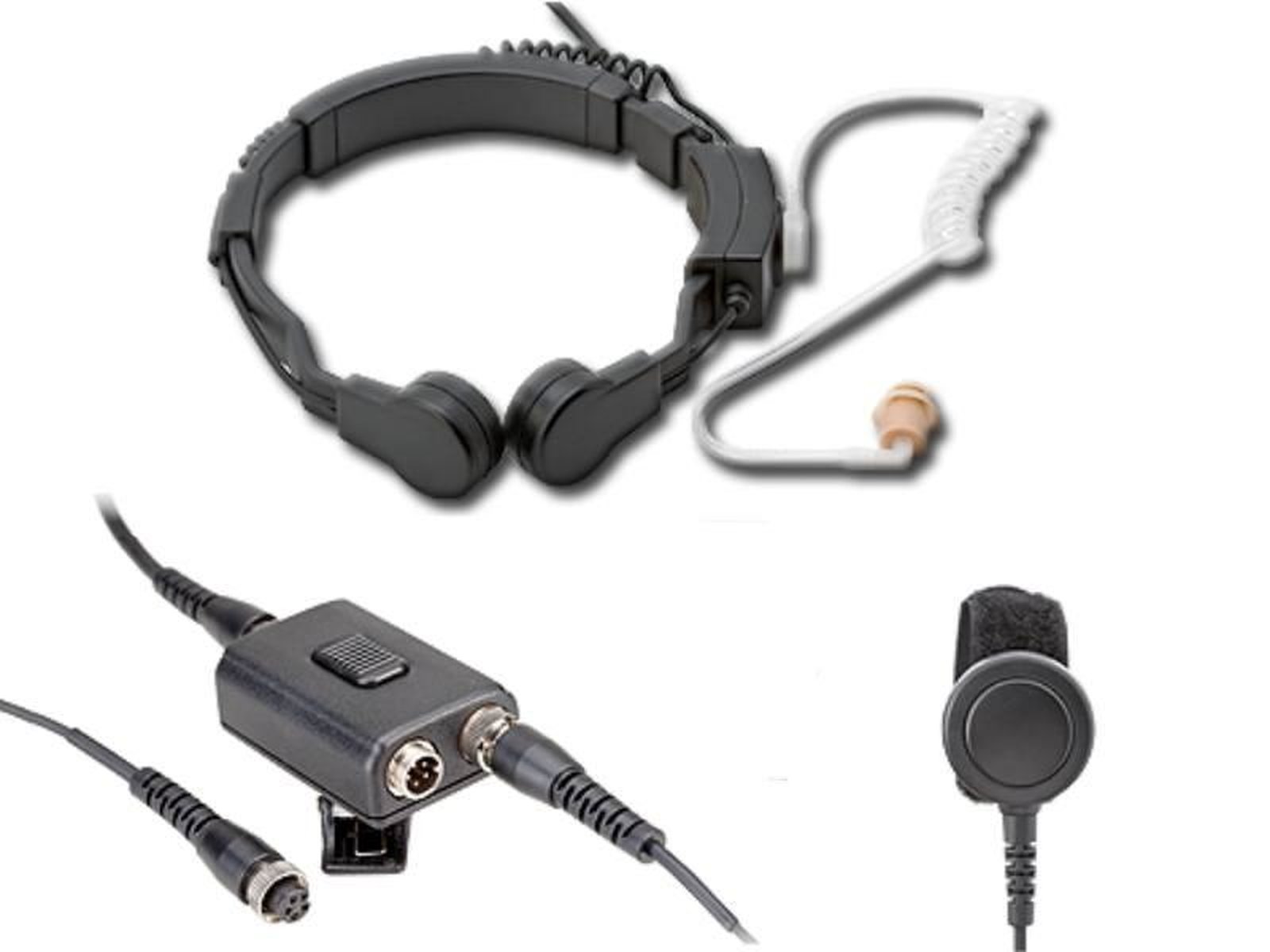 Profi Kehlkopf Security Headset mit Dual-PTT KEP23-PD7