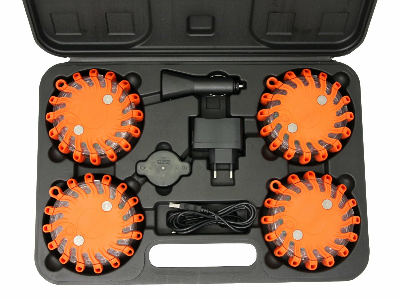 Powerflash LED Kofferset 4 Blitzer Rot