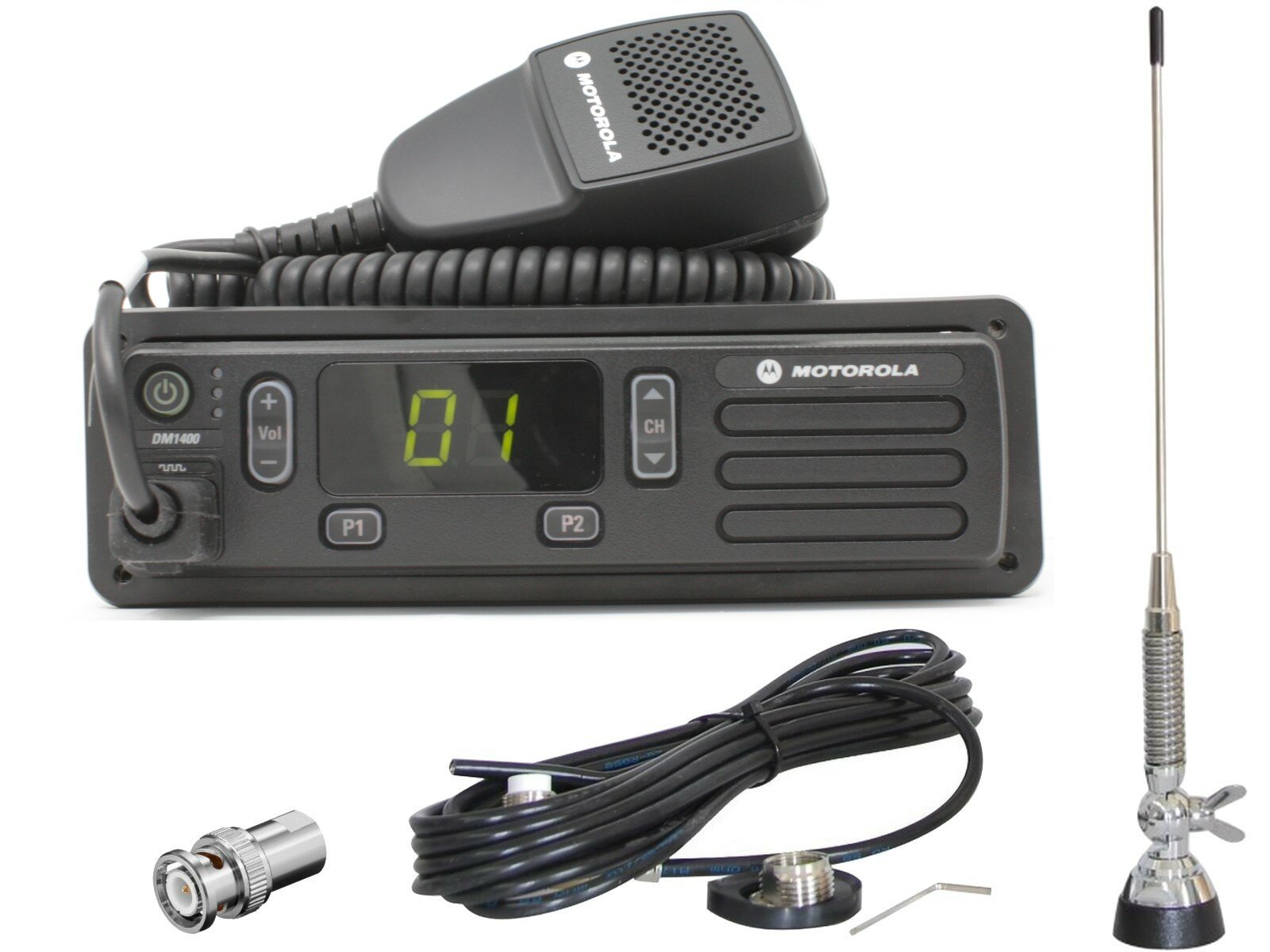 Motorola DM1400 VHF DIN mit Antenne und Programmierung